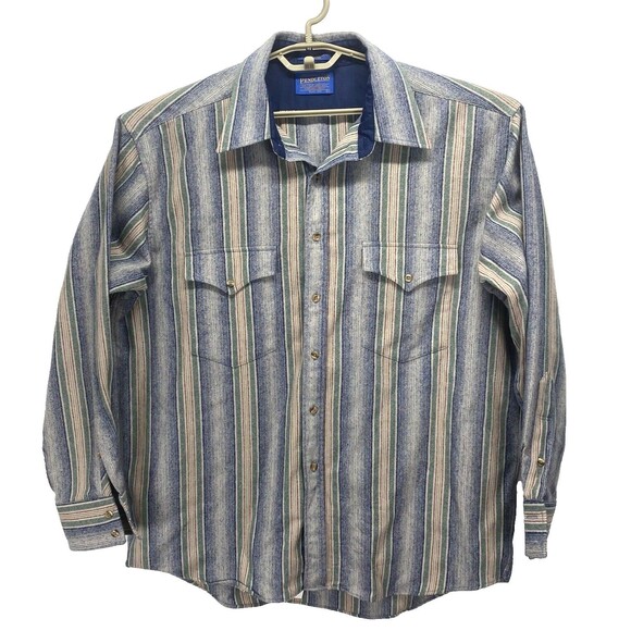 Pendleton Men's Shirt Size XL Long Sleeve Button-Up Virgin Wool source Real Real - Picture 7 of 13